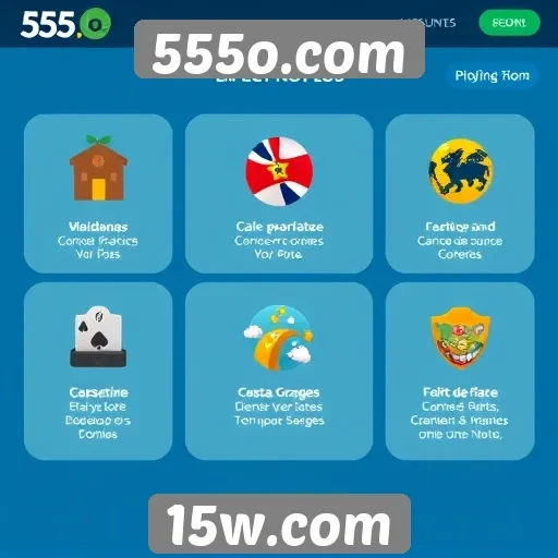 Funcionalidades do site 555o.com para jogadores